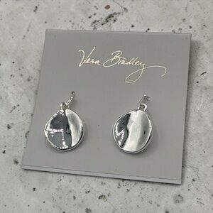 Vera Bradley Silver Tone Coin Drop Earrings Minimalist NWT (BR333/1)
